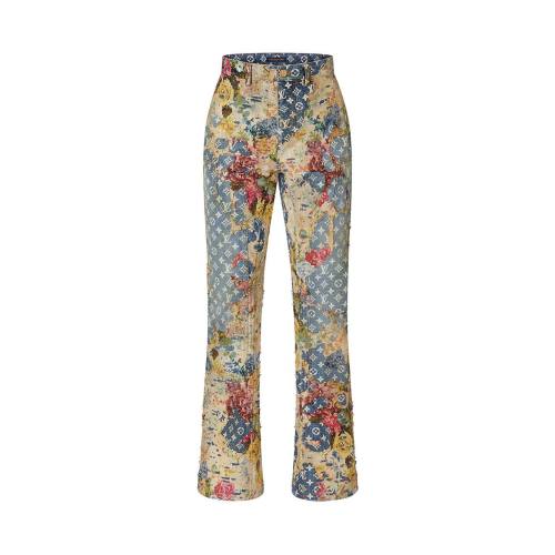 Louis Vuitton NIGO Destroyed Carpenter Bell Bottom Denim Pants #nigo5858