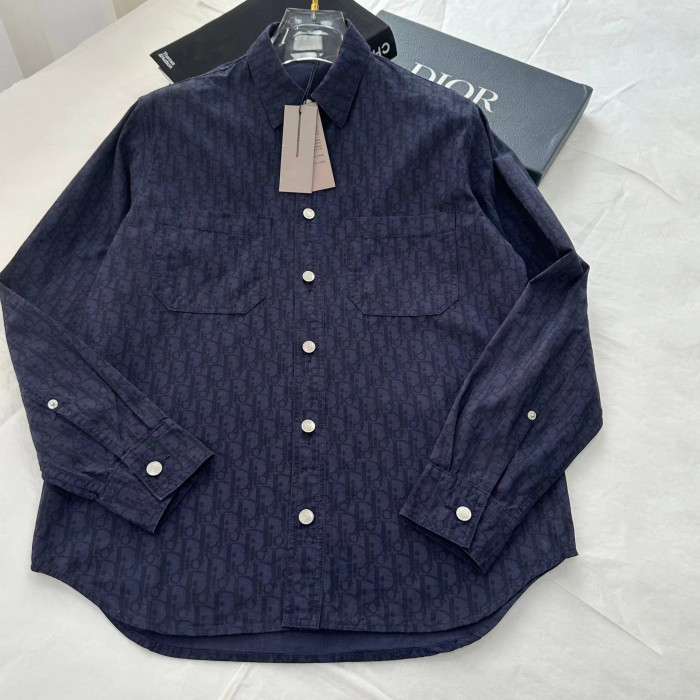 DIOR NIGO Letter-Printed Long-Sleeved Shirt #nigo5875