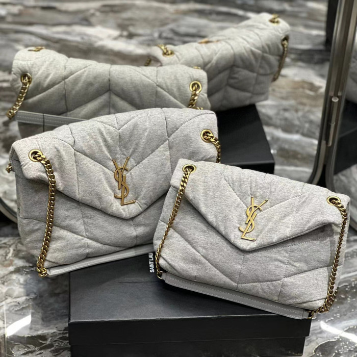 SAINT LAURENT Lambskin Seam Padded Shoulder Bag Underarm Bags #nigo51418