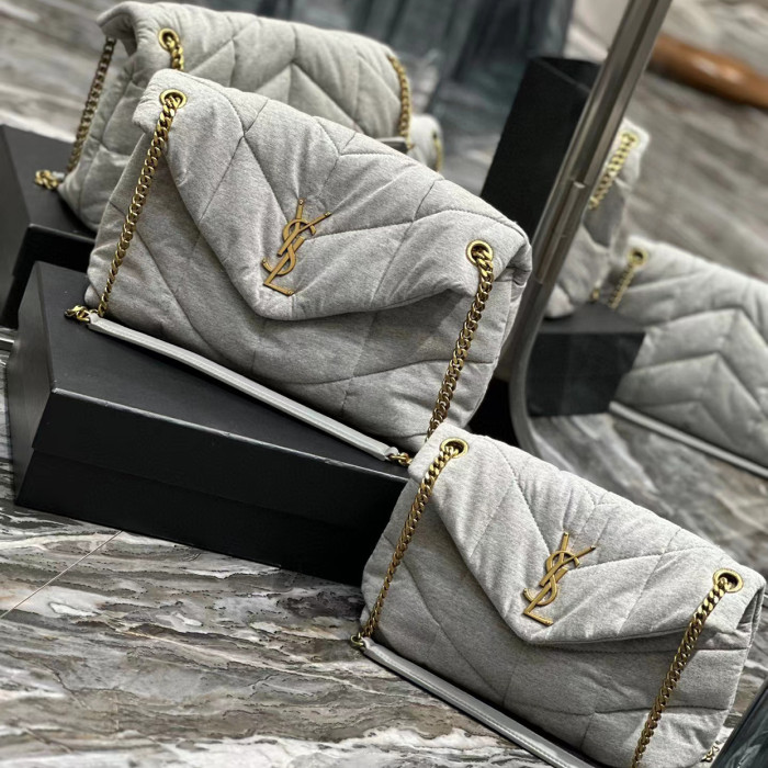 SAINT LAURENT Lambskin Seam Padded Shoulder Bag Underarm Bags #nigo51418