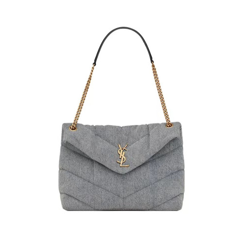 SAINT LAURENT Lambskin Seam Padded Shoulder Bag Underarm Bags #nigo51418