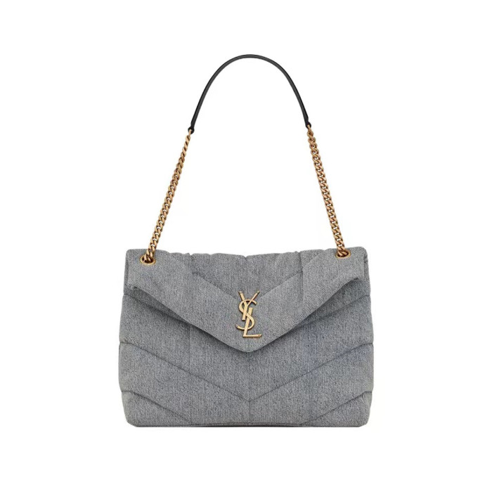 SAINT LAURENT Lambskin Seam Padded Shoulder Bag Underarm Bags #nigo51418