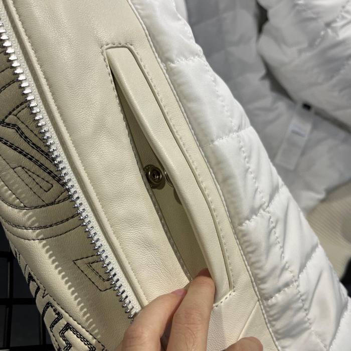 Givenchy Leather Embroidered Logo Bomber Jacket #nigo91388