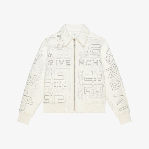 Givenchy NIGO Dark Print Zip Leather Jacket Coat #nigo91386