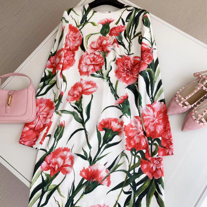 Dolce&Gabbana NIGO Carnation Cotton Buttock Dress Skirt #nigo56837