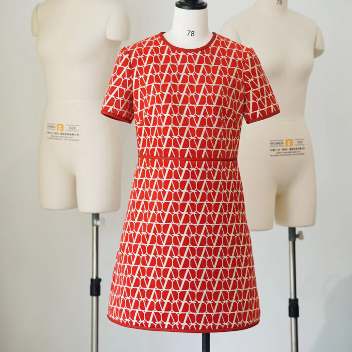 Valentino NIGO Letter Cut Red Dress Skirt #nigo56827