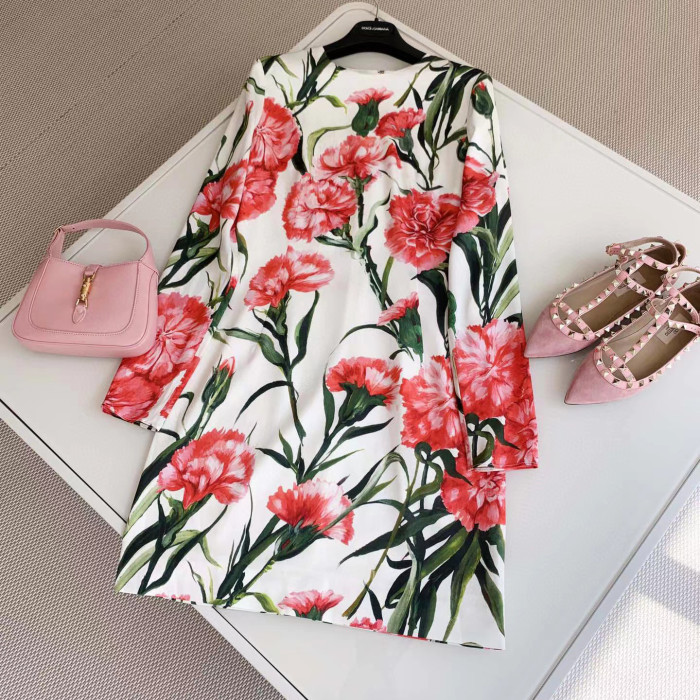 Dolce&Gabbana NIGO Carnation Cotton Buttock Dress Skirt #nigo56837