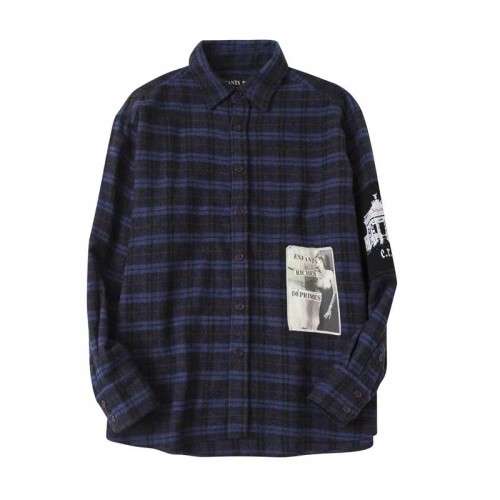 Enfants NIGO Men's and women's spring and autumn striped checkered shirt #nigo94168