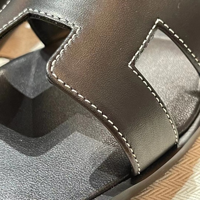 HERMÈS NIGO Women's Leather Slippers Sandals #nigo51515