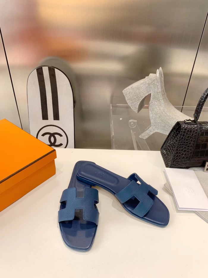 HERMÈS NIGO Women's Leather Slippers Sandals #nigo51515