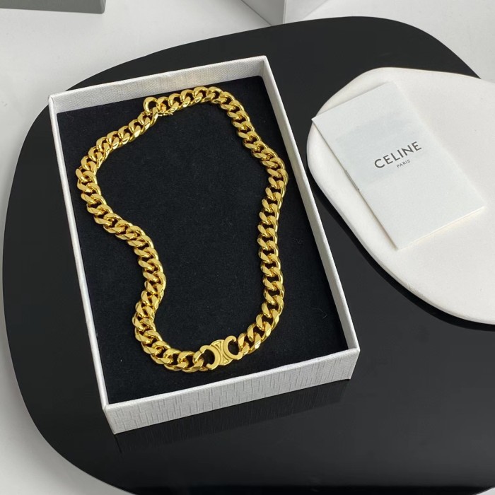 Celine NIGO Gold Decorative Chain Necklace Bracelet Set Box #nigo56938