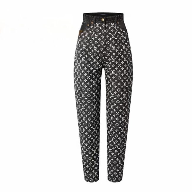 Louis Vuitton Women's Black Pants Long Jeans  #nigo56439