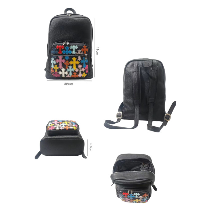 Chrome Hearts NIGO Double Shoulder Leather Backpack Bag Bags #nigo94226