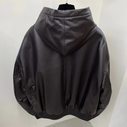 Balenciaga NIGO Leather Zip Hooded Jacket #nigo94233