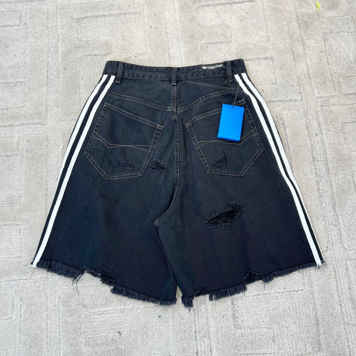 Balenciaga NIGO Vintage Distressed Denim Shorts Pants #nigo94252