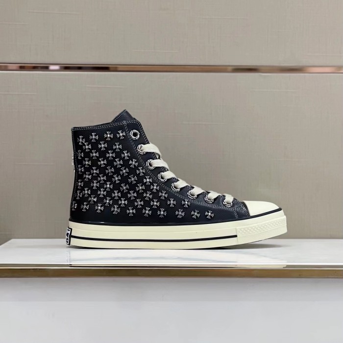 Chrome Hearts NIGO Men's Men's Leather Studded Canvas Shoes #nigo5859