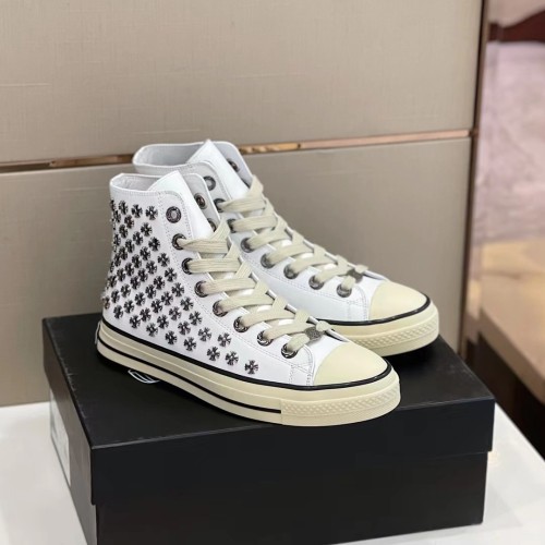 Chrome Hearts NIGO Men's Men's Leather Studded Canvas Shoes #nigo5859
