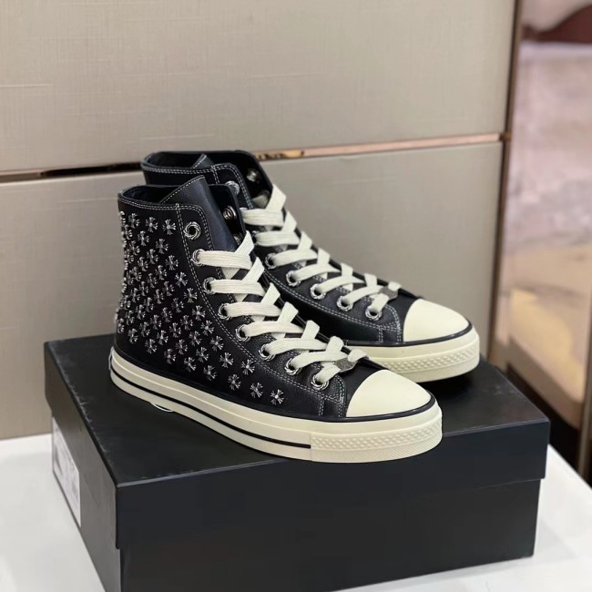 Chrome Hearts NIGO Men's Men's Leather Studded Canvas Shoes #nigo5859