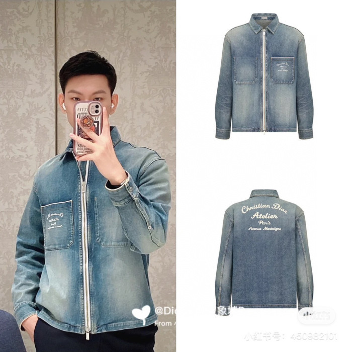 Dior NIGO Long Sleeved Denim Zippered Jacket #nigo94336