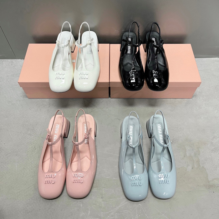 miumiu NIGO High Heeled Dance Sandals Leather Shoes #nigo57263