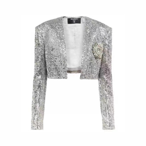 Balmain NIGO Summer Silver Sequin Coat Dress Set #nigo56842