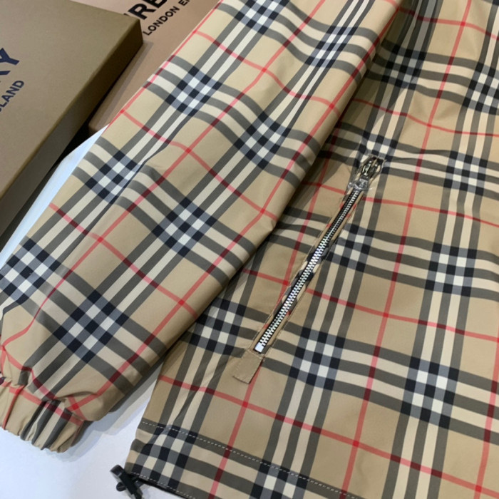 Burberry NIGO Nylon Double-Sided Hooded Plaid Stripe Jacket #nigo57165