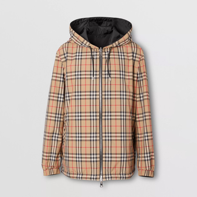 Burberry NIGO Nylon Double-Sided Hooded Plaid Stripe Jacket #nigo57165