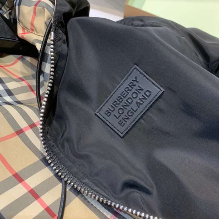 Burberry NIGO Nylon Double-Sided Hooded Plaid Stripe Jacket #nigo57165