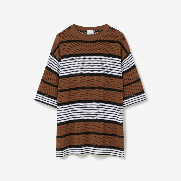 Burberry NIGO Striped Loose Hollow Summer Short Sleeve T-shirt Shorts Set Suit #nigo94475