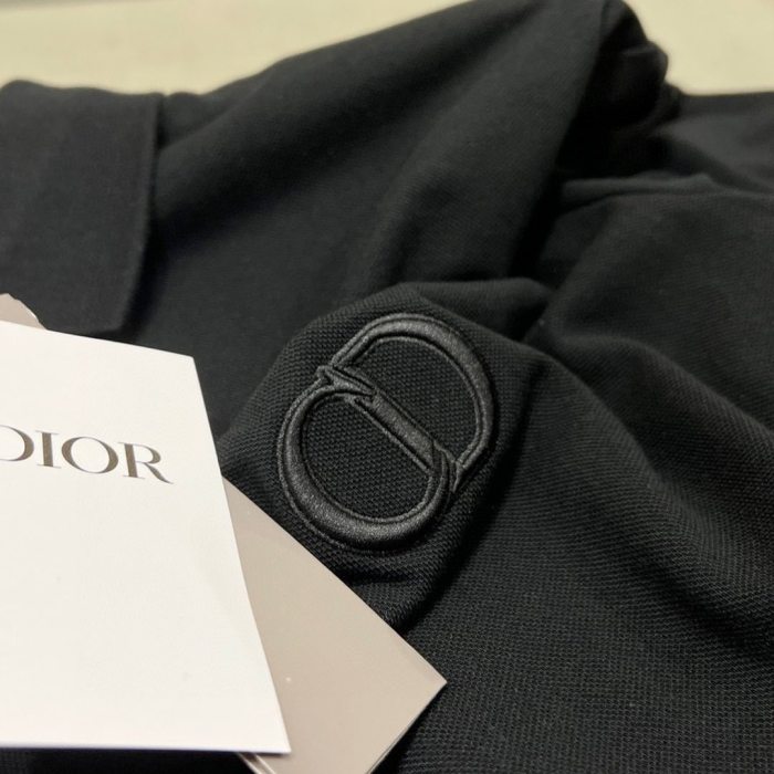 DIOR Solid Embroidered Logo Short Sleeve Polo Shirt #nigo4826