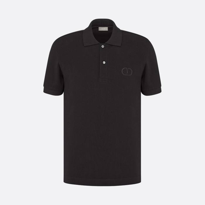 DIOR Solid Embroidered Logo Short Sleeve Polo Shirt #nigo4826