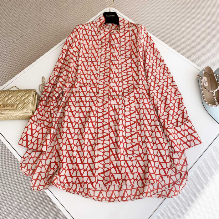 Valentino NIGO Large Board Loose Fitting Long Sleeved Shirt Dress #nigo57419