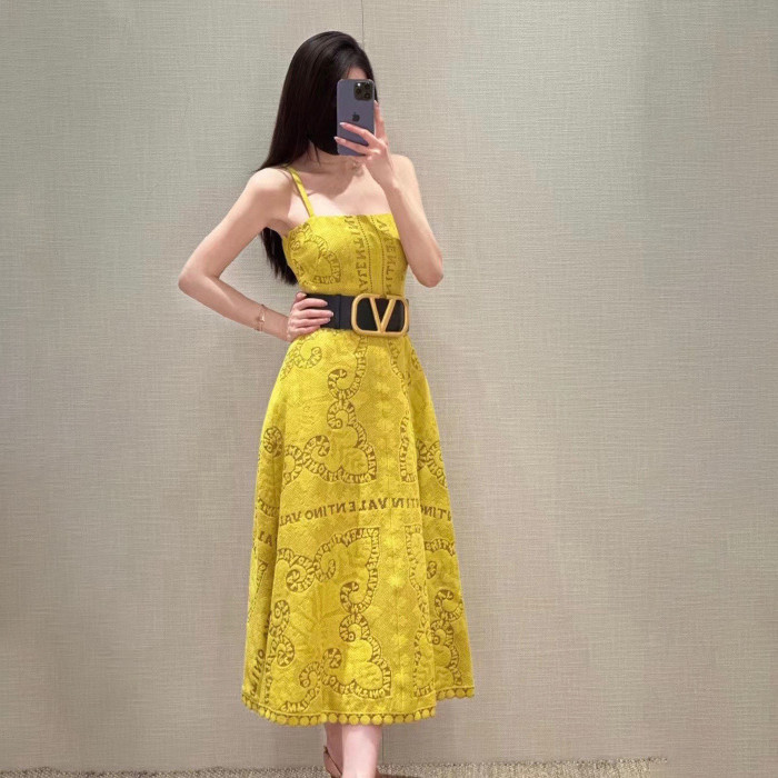 Valentino NIGO Summer Yellow Strap Dress #nigo57463