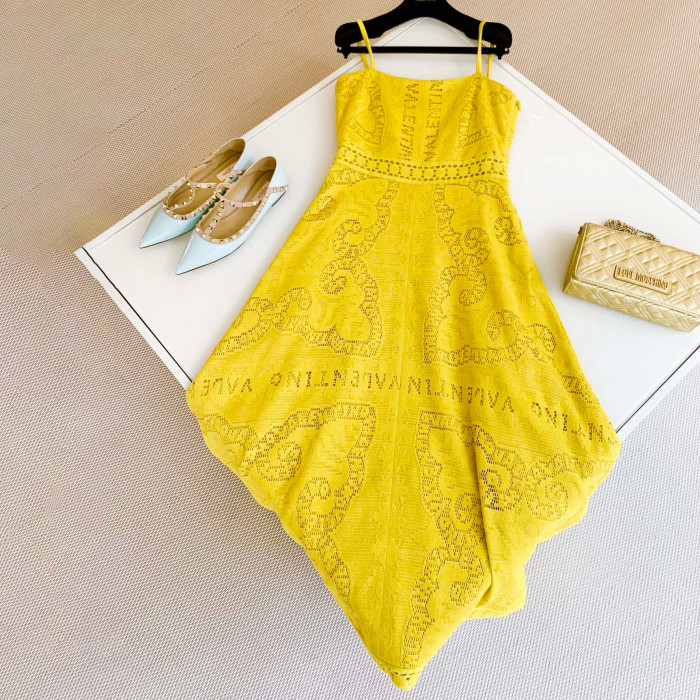 Valentino NIGO Summer Yellow Strap Dress #nigo57463