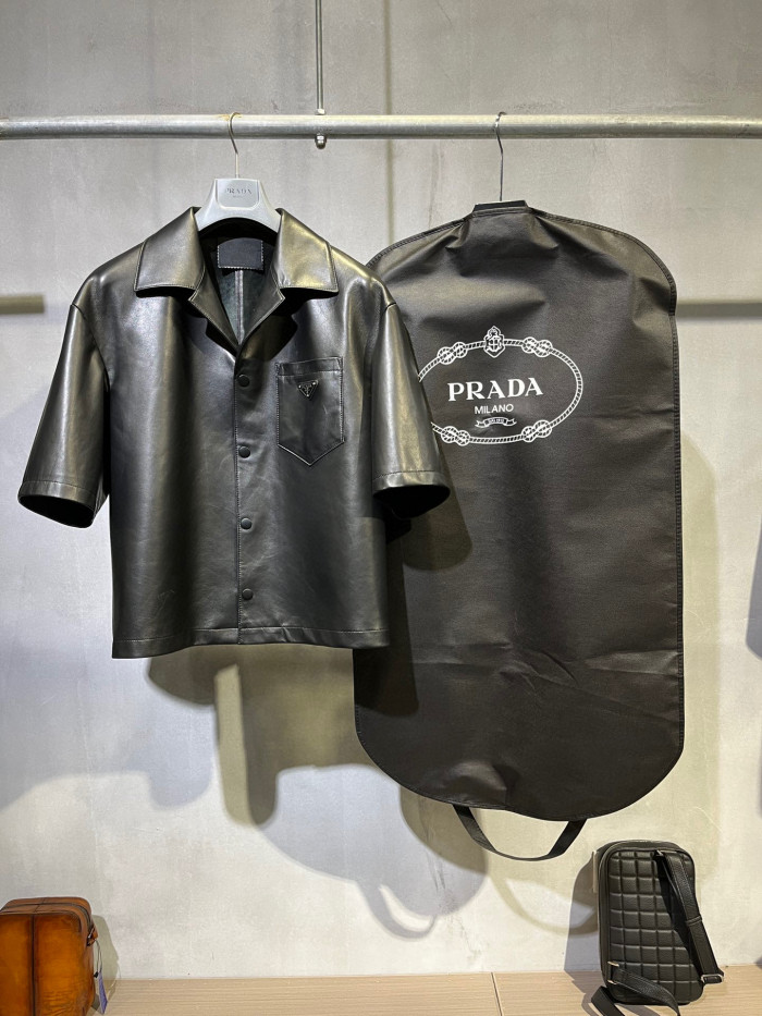 Prada NIGO Leather short sleeved shirt jacket shorts set Pants #nigo94566