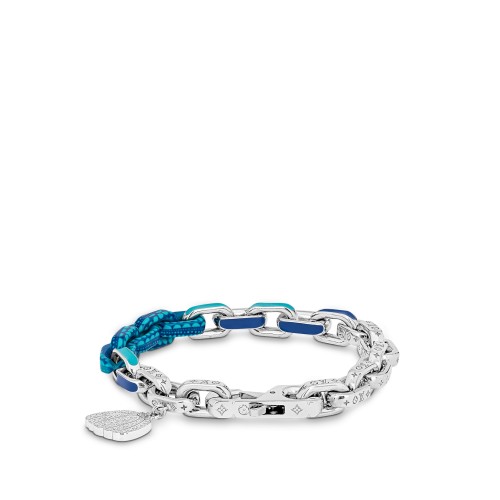 Louis Vuitton NIGO Blue Splice Necklace Bracelet Set Box #nigo84123