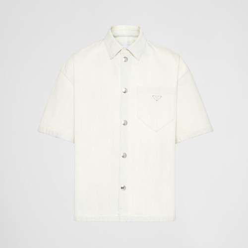 Prada NIGO Denim Short Sleeved Button Up Shirt Jacket #nigo94691
