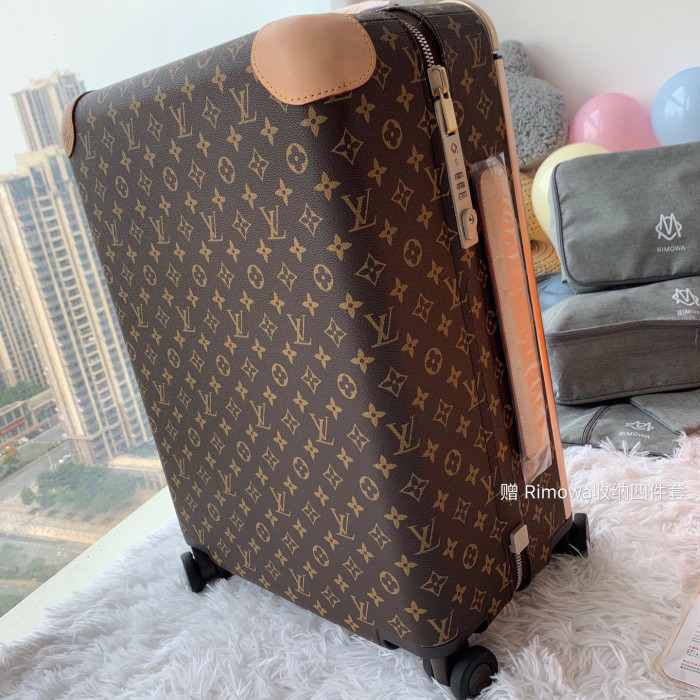 Louis Vuitton NIGO Brown Leather Trolley Case Luggage Bag Bags #nigo94594