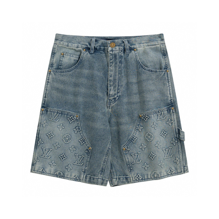 Louis Vuitton NIGO Short Sleeved Denim Jacket Denim Shorts Set Suit #nigo94367