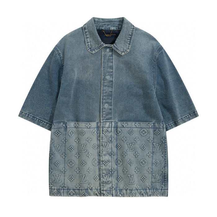 Louis Vuitton NIGO Short Sleeved Denim Jacket Denim Shorts Set Suit #nigo94367