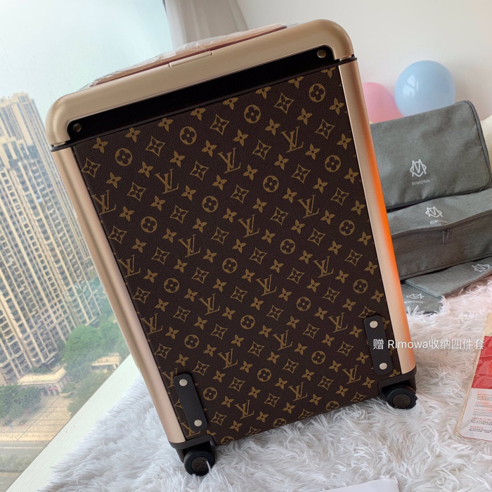 Louis Vuitton NIGO Brown Leather Trolley Case Luggage Bag Bags #nigo94594