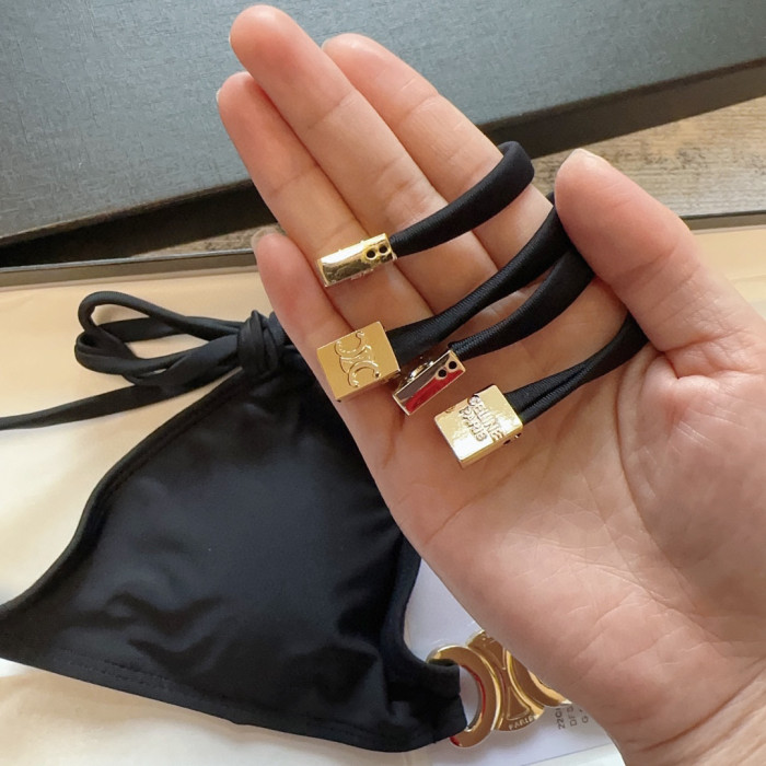 Celine NIGO Summer Black Bikini Two Piece Set #nigo57918