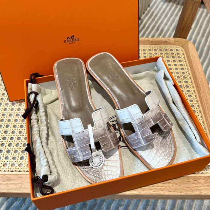 Hermes NIGO Leather Flat Bottomed Slippers #nigo57675