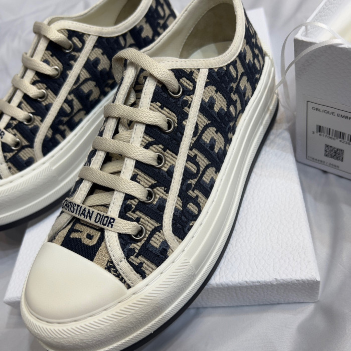 Dior Old Flower Canvas Flat Bottom Shoes #nigo58137