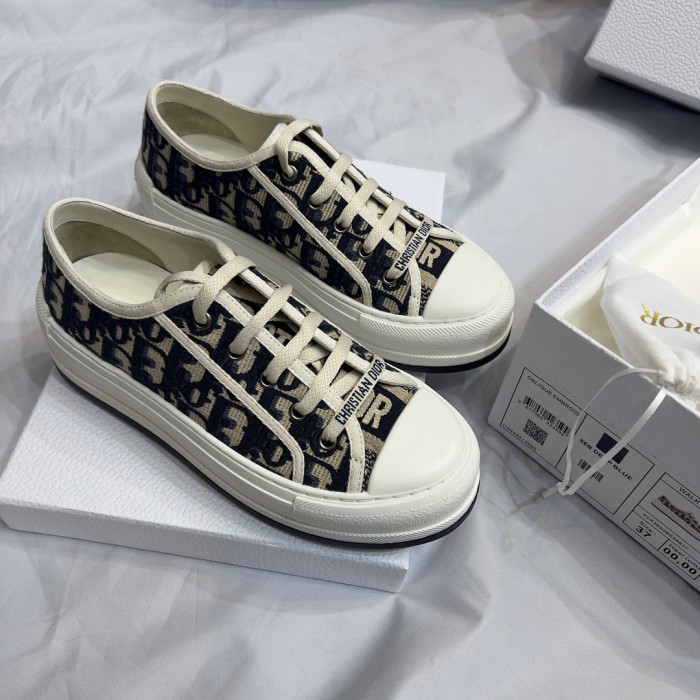 Dior Old Flower Canvas Flat Bottom Shoes #nigo58137