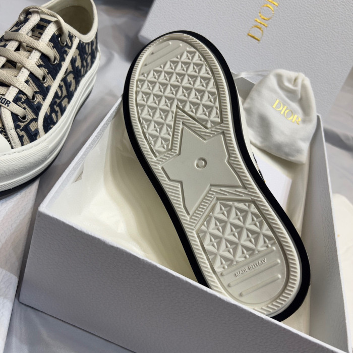 Dior Old Flower Canvas Flat Bottom Shoes #nigo58137