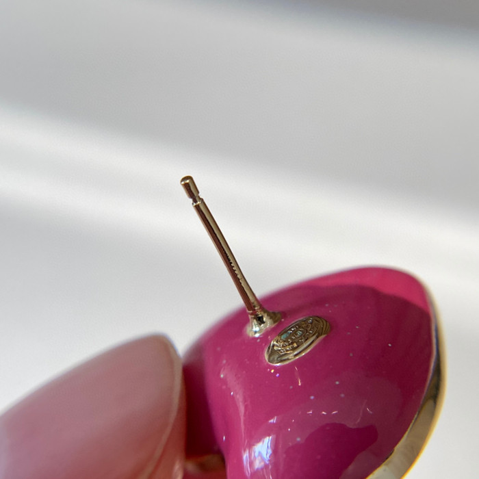 Chanel NIGO Pink Love Shiny Diamond Earrings #nigo84146