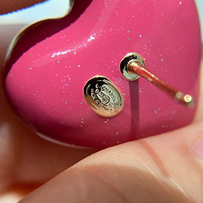 Chanel NIGO Pink Love Shiny Diamond Earrings #nigo84146