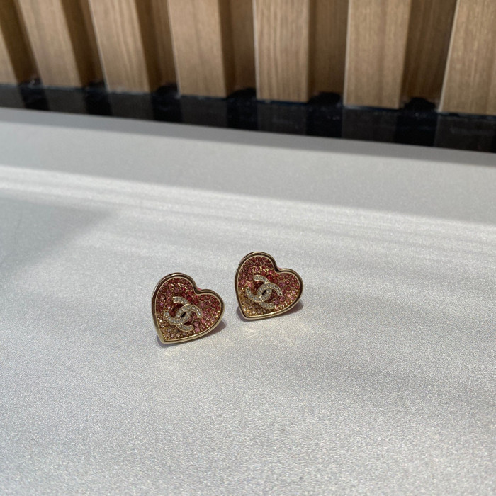 Chanel NIGO Pink Love Shiny Diamond Earrings #nigo84146