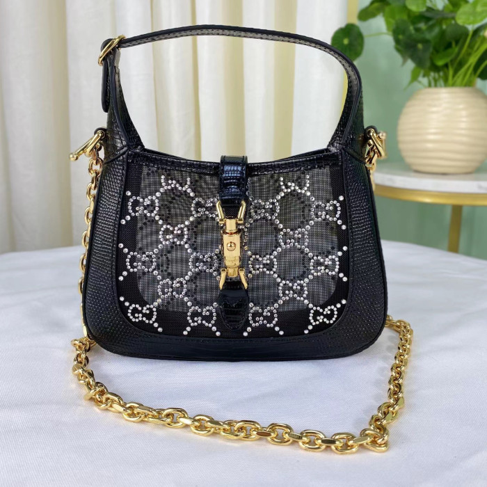 GUCCI Chain Mesh Leather Portable Shoulder Bag Bags #nigo56314